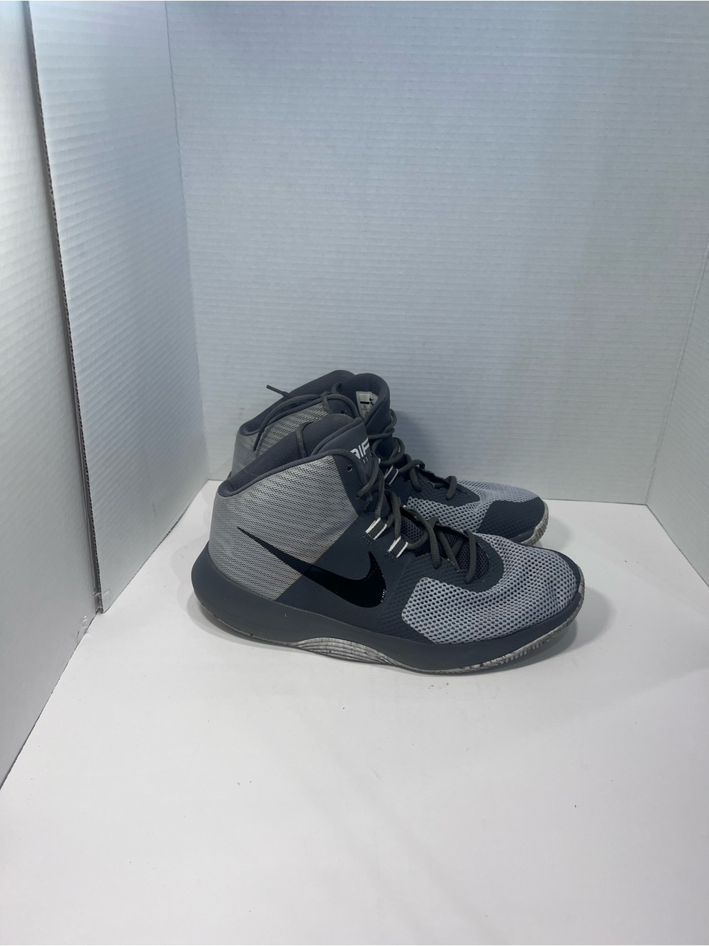 Nike Gray and Black High-Top Basketball Sneakers